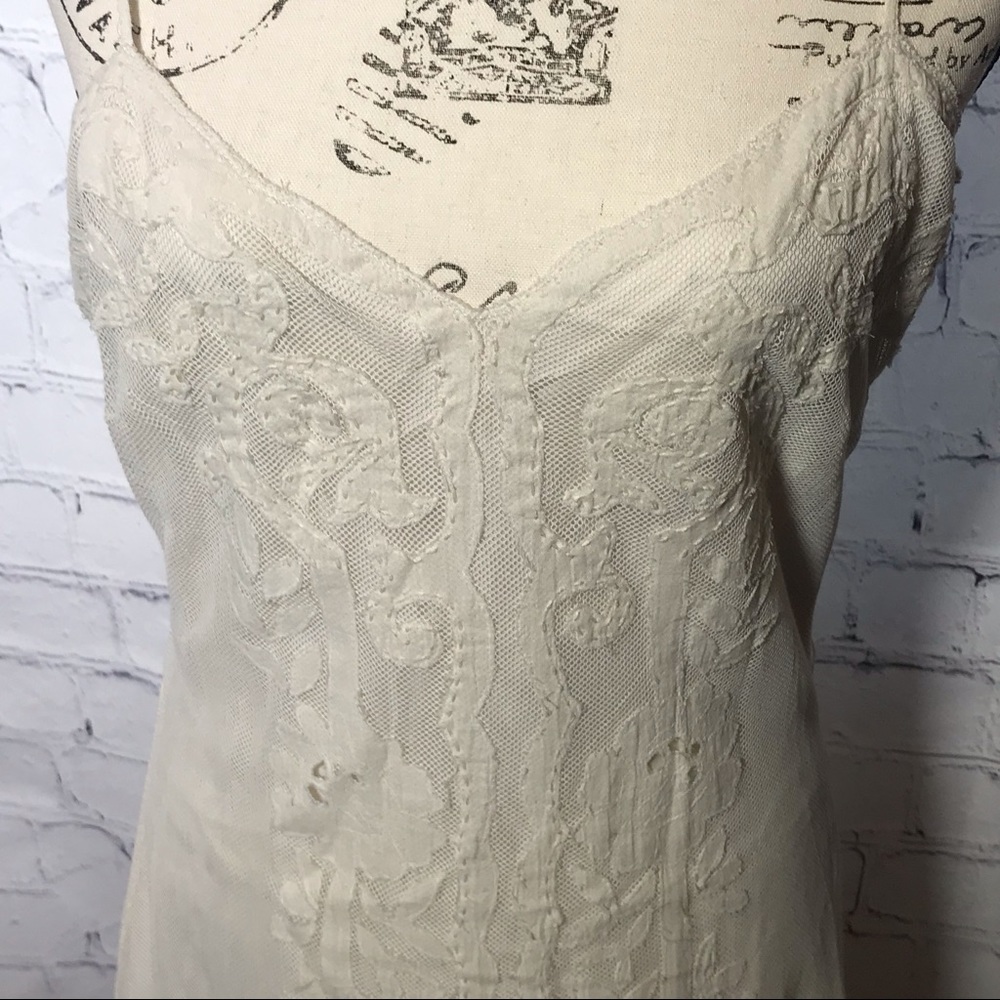 White Mesh Embroidered Dress. Project Alabama. Size 8.